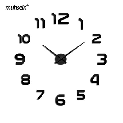 muhsein new clock watch Wall Clock diy wall clocks Acrylic mirror  Home Decoration Living Room Quartz Needle Free Shipping