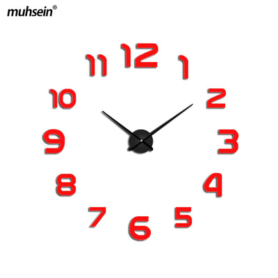 muhsein new clock watch Wall Clock diy wall clocks Acrylic mirror  Home Decoration Living Room Quartz Needle Free Shipping