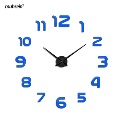 muhsein new clock watch Wall Clock diy wall clocks Acrylic mirror  Home Decoration Living Room Quartz Needle Free Shipping