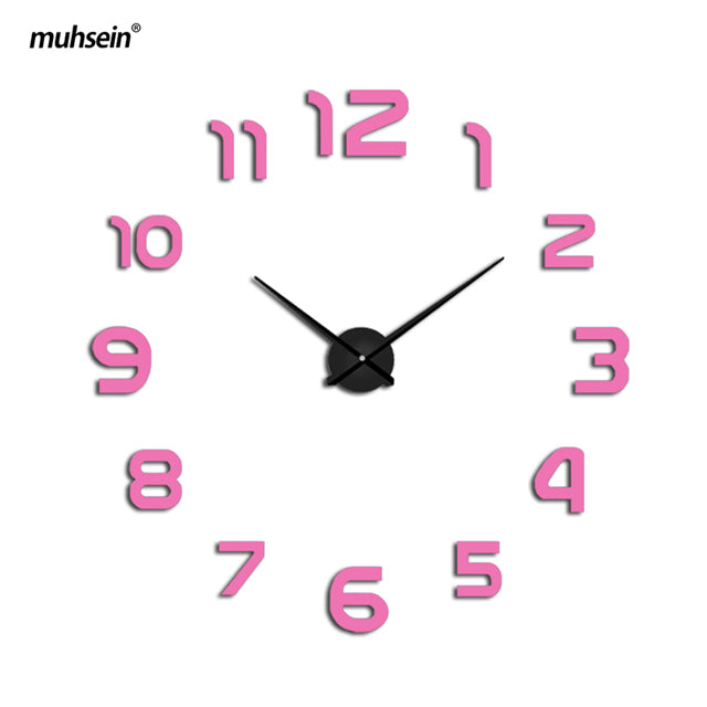muhsein new clock watch Wall Clock diy wall clocks Acrylic mirror  Home Decoration Living Room Quartz Needle Free Shipping