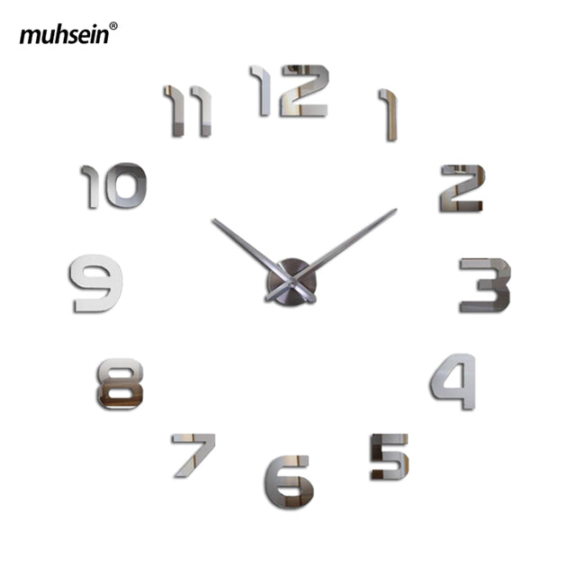 muhsein new clock watch Wall Clock diy wall clocks Acrylic mirror  Home Decoration Living Room Quartz Needle Free Shipping