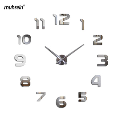 muhsein new clock watch Wall Clock diy wall clocks Acrylic mirror  Home Decoration Living Room Quartz Needle Free Shipping