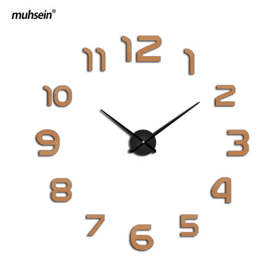 muhsein new clock watch Wall Clock diy wall clocks Acrylic mirror  Home Decoration Living Room Quartz Needle Free Shipping