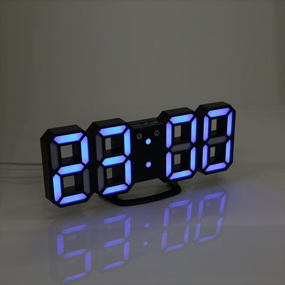 3D LED Digital Wall Clocks 24 / 12 Hours Display 3 Brightness Levels Dimmable Nightlight Snooze Function for Home Kitchen Office
