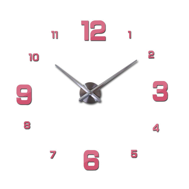 Hot Sale New Wall Clock Clocks Watch Stickers Diy 3d Acrylic Mirror Home Decoration Quartz Balcony/courtyard Needle europe