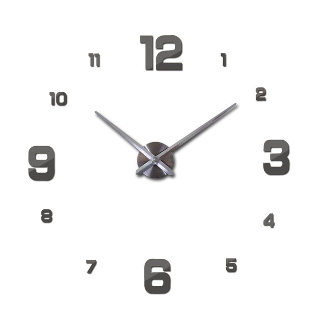 Hot Sale New Wall Clock Clocks Watch Stickers Diy 3d Acrylic Mirror Home Decoration Quartz Balcony/courtyard Needle europe